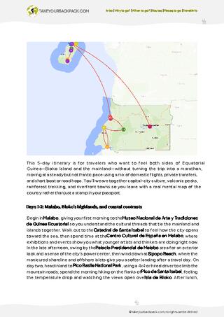 example page 2 from our offline Travel Guide for Equatorial Guinea